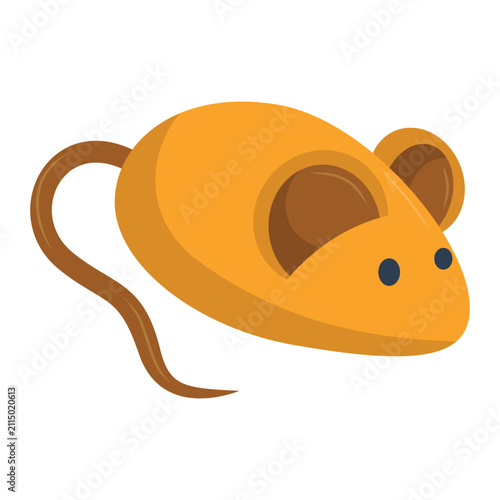 Cat toy mouse vector icon, toy mouse icon, cat toy illustration,  toy mouse pet plaything vector illustration, yellow mouse toy for cat vector icon, isolated on white background