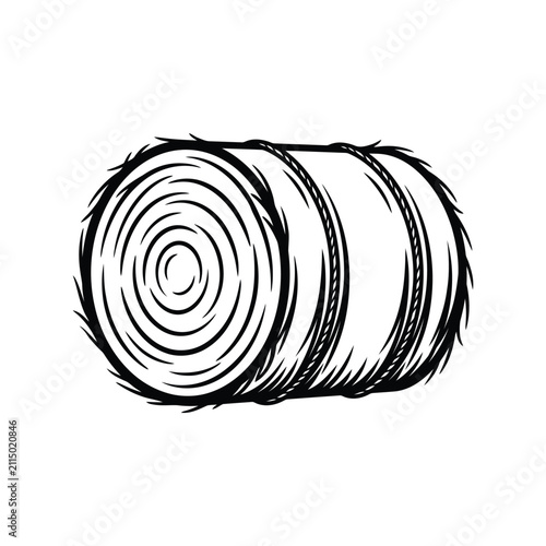 Canvastavla Hay bale vector illustration