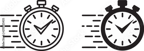 Konstfotografi Express icon on white background, editable stroke and solid flat styles, modern