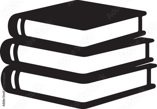 Obraz na plátně Stack of three black metal bookends holding empty space Vector, illustration