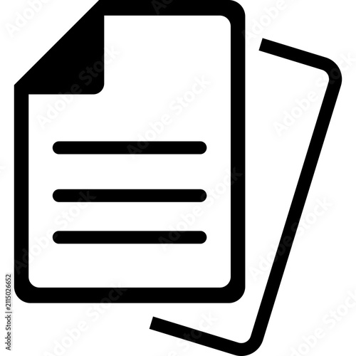Multiple documents line icon black file copy paper outline symbol duplicate document vector isolated on white background