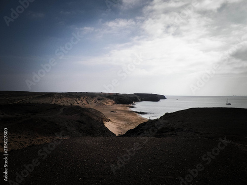 Cliff near Popagayo Beach. Lanzarote Island. Canarian Archipelago.