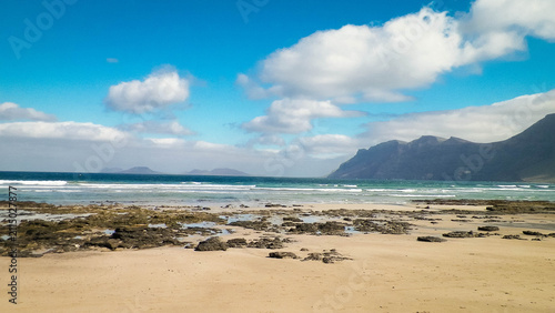 Caleta de Famara beach on the island of Lanzarote.
