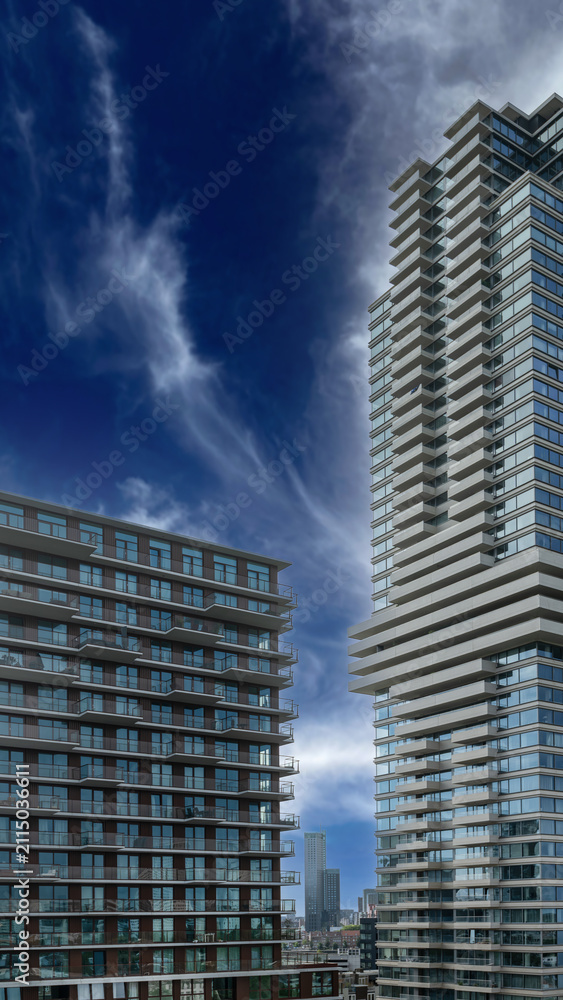 Fototapeta premium Rotterdam City Skyline with Blue Sky