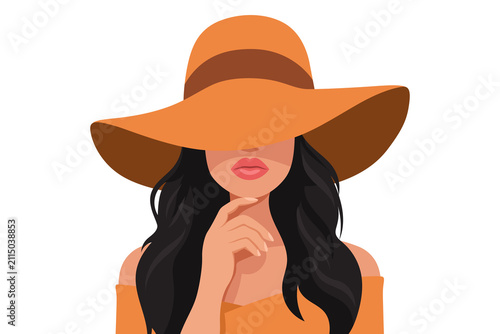 Woman in Wide-Brimmed Hat