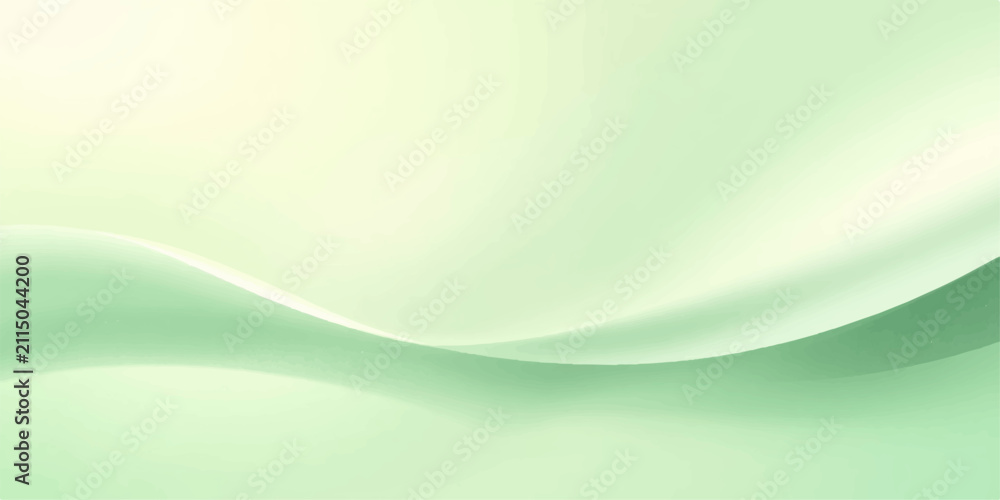 Naklejka premium Abstract Green Wave Background with Flowing Light Curves, Smooth Vector Illustration Design, Modern Gradient Motion Pattern for Technology Wallpaper and Creative Digital Backdrop