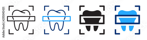 Bild auf Leinwand Dental scan icon with tooth symbolizing digital diagnostics