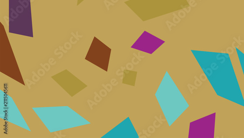 Fotografía Modern abstract background featuring randomized tilted diamonds and geometric rhomboid shapes in earthy tones for stylish interior design wallpaper