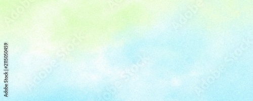 Quadro su tela Abstract soft watercolor paper texture with light green and blue hues blended in dreamlike motion suitable for artistic graphic backgrounds or digital crafts
