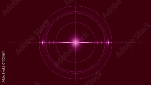 majestic purple radar scanner graphic with glowing core and concentric rings - futuristic tech, digital interface