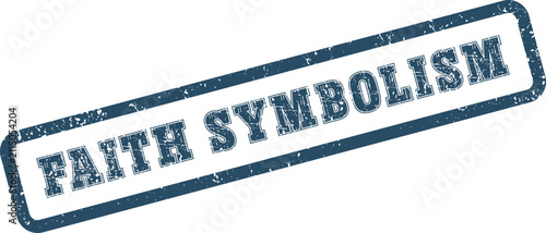 Принти на полотні Authentic Grunge Rubber Stamp Mark Implying Faith Symbolism on a White Surface