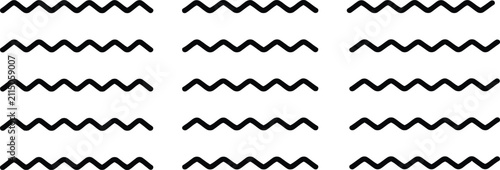Fotografie Seamless pattern of black zigzag lines repeating horizontally and vertically on a transparent background