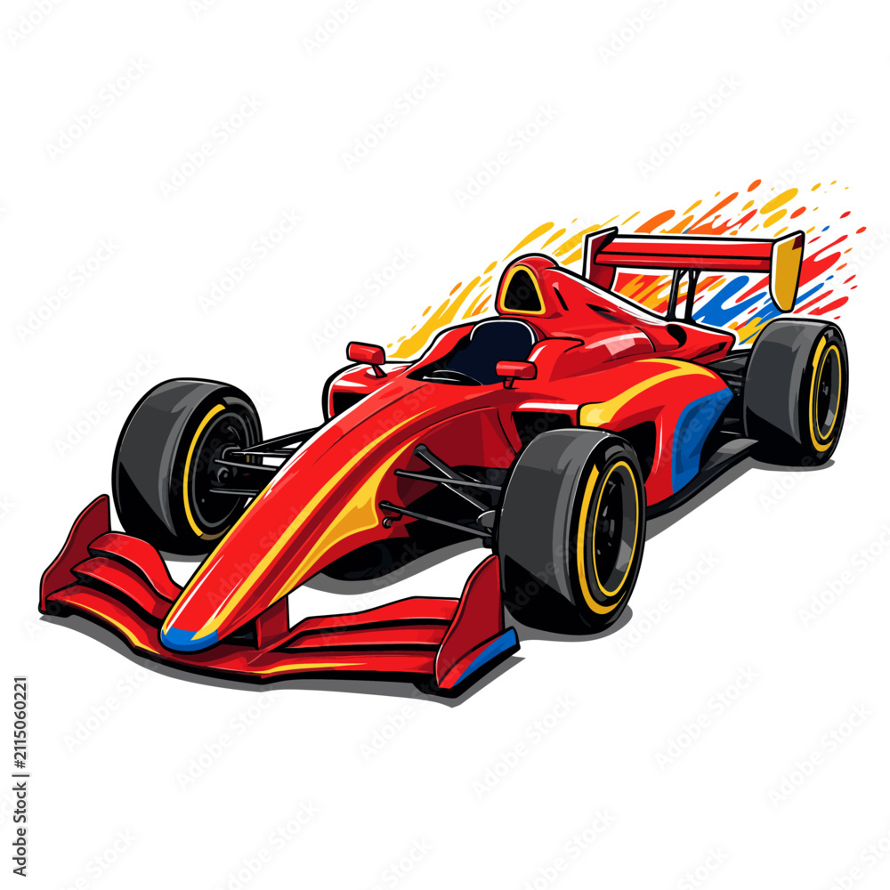 Obraz premium formula one race car speeding away on track