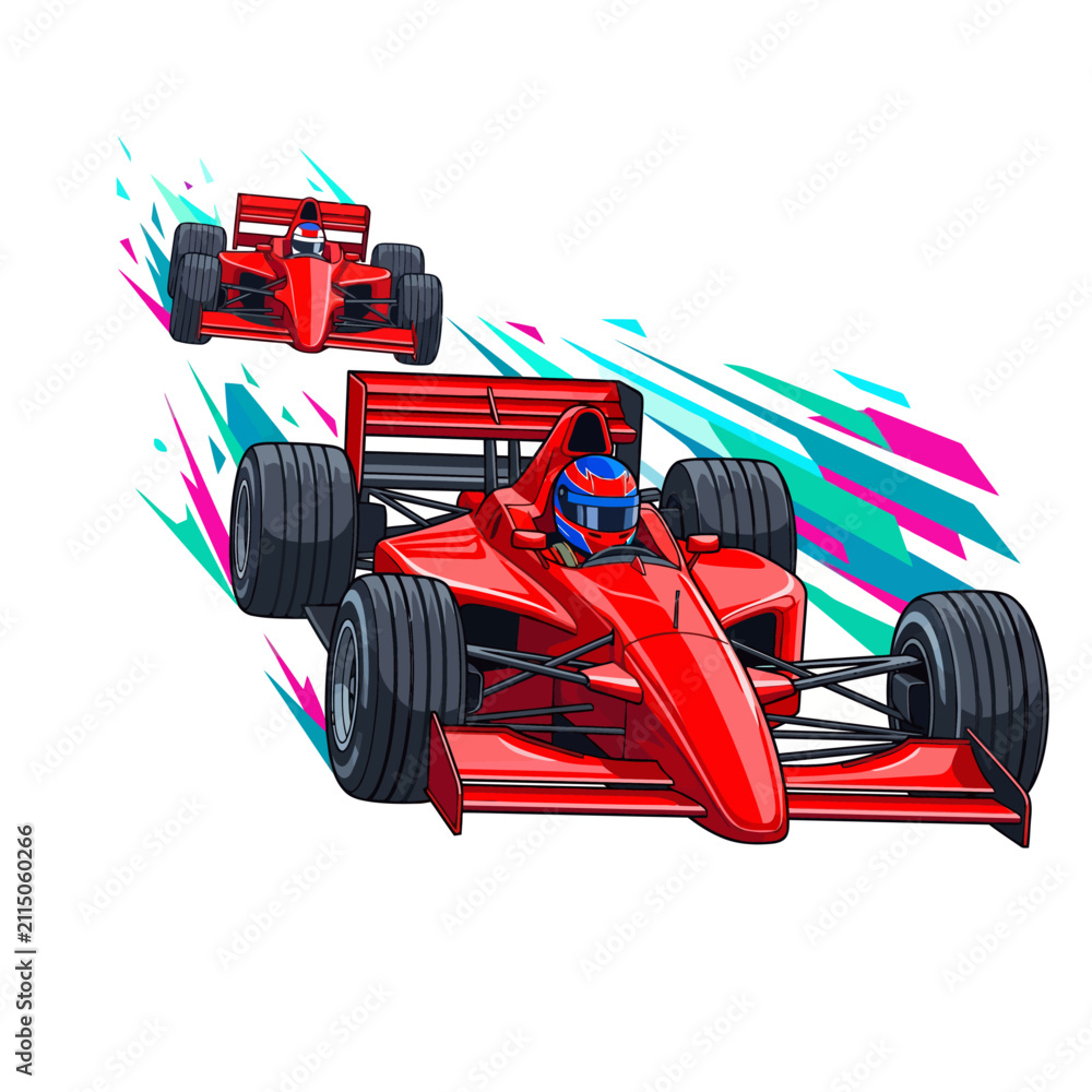 Fototapeta premium formula one race car speeding away on track