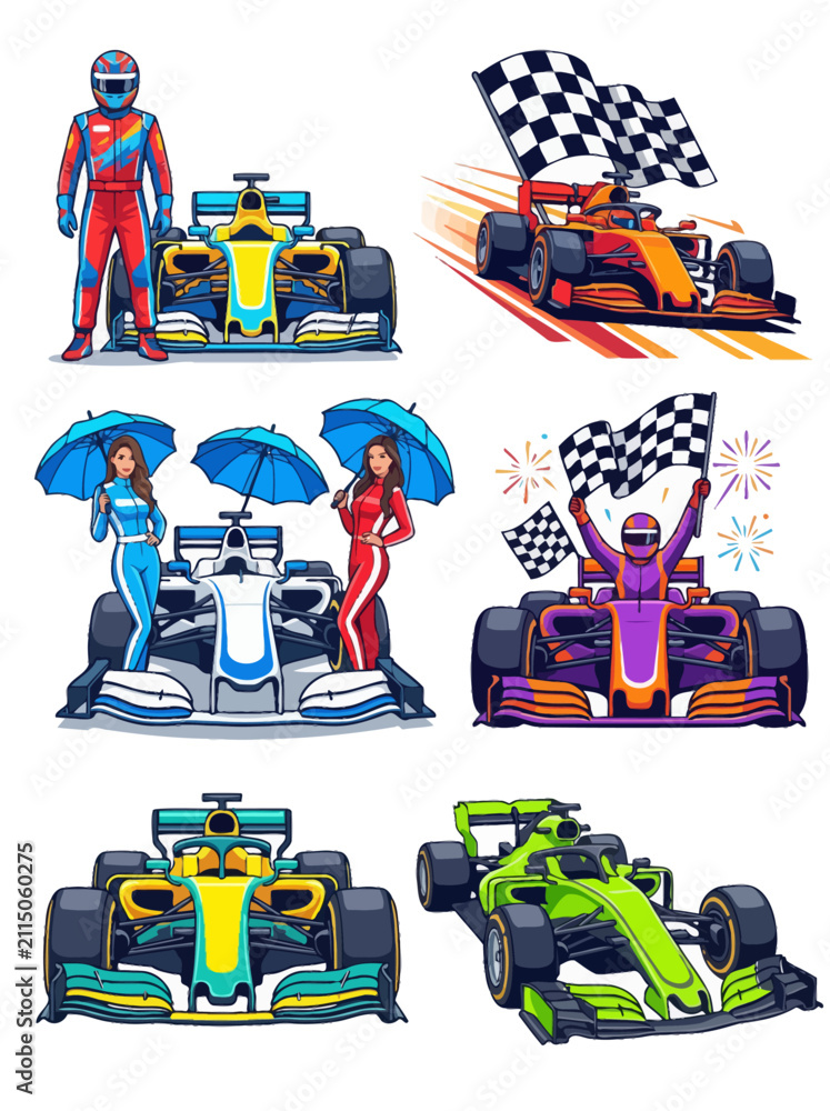 Obraz premium formula one race car speeding away on track