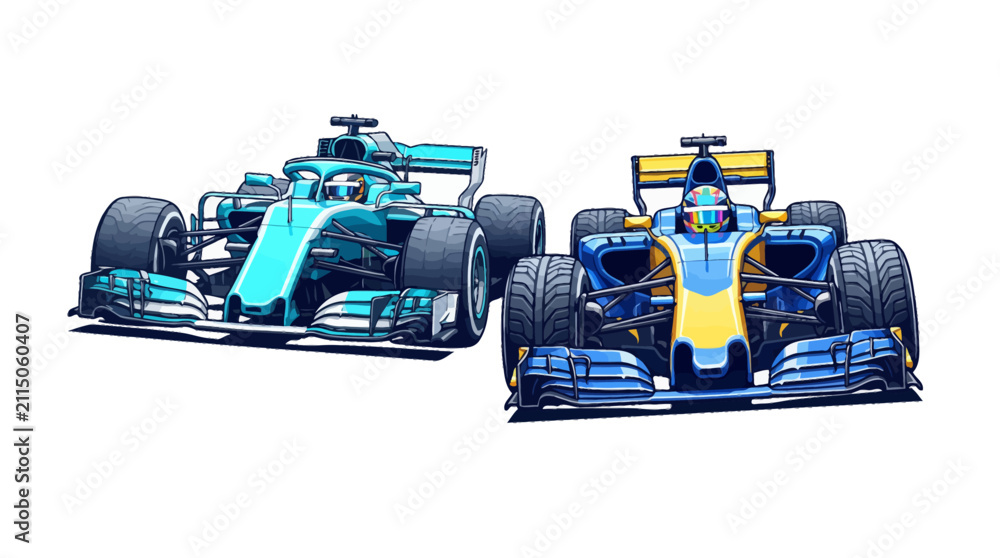 Fototapeta premium formula one race car speeding away on track