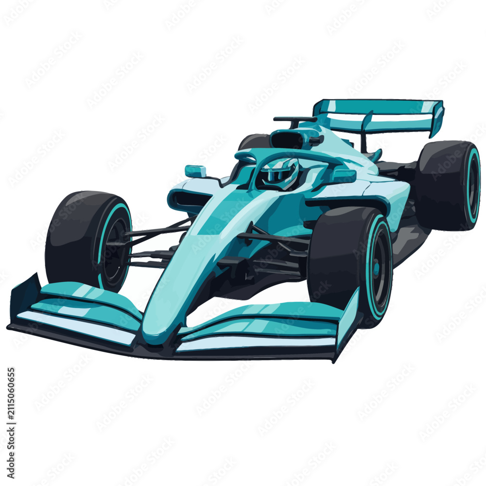 Fototapeta premium formula one race car speeding away on track