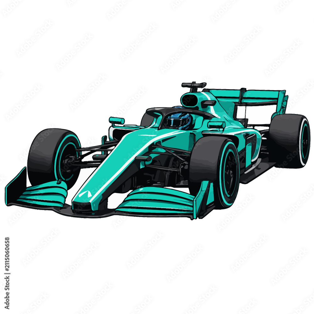 Fototapeta premium formula one race car speeding away on track
