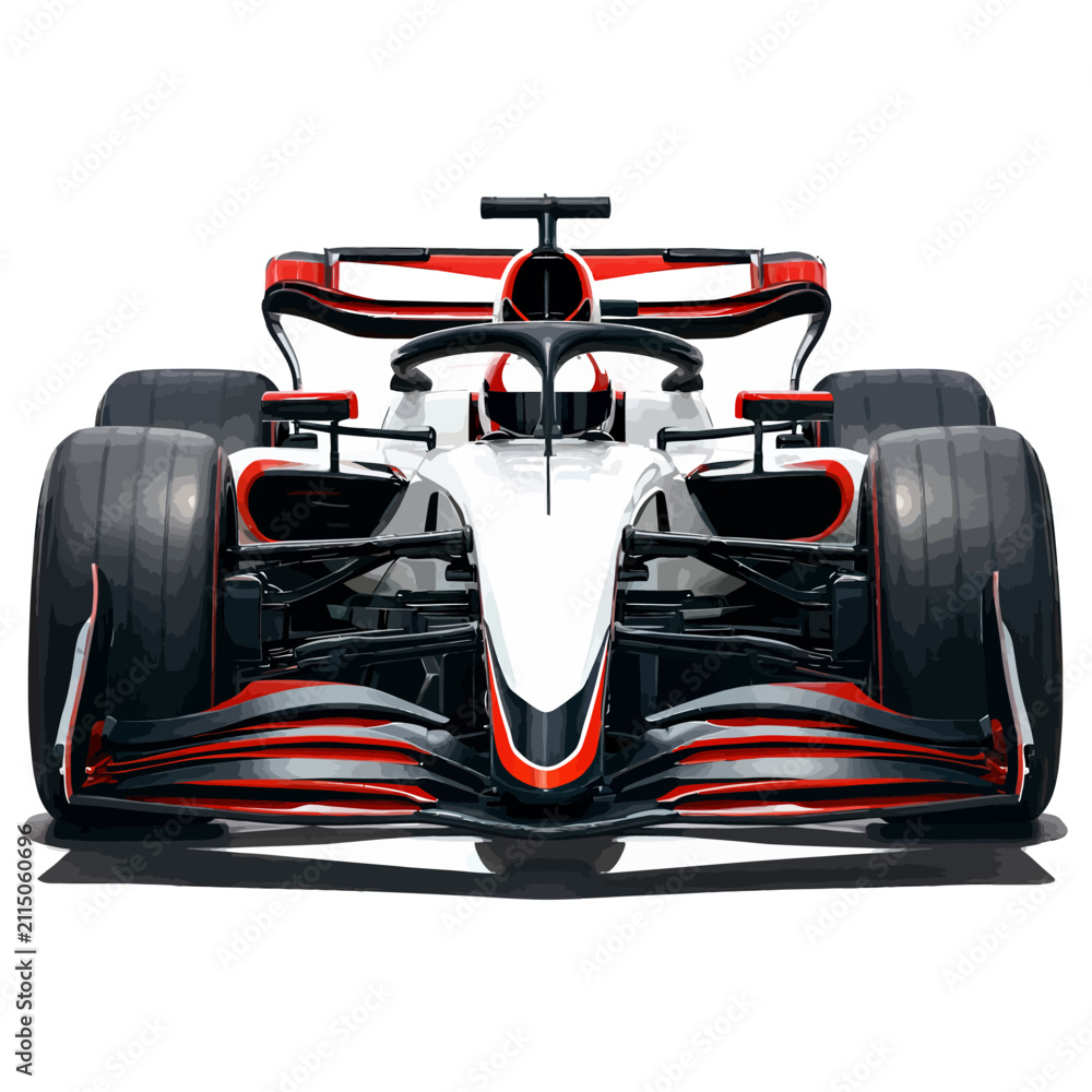Fototapeta premium formula one race car speeding away on track