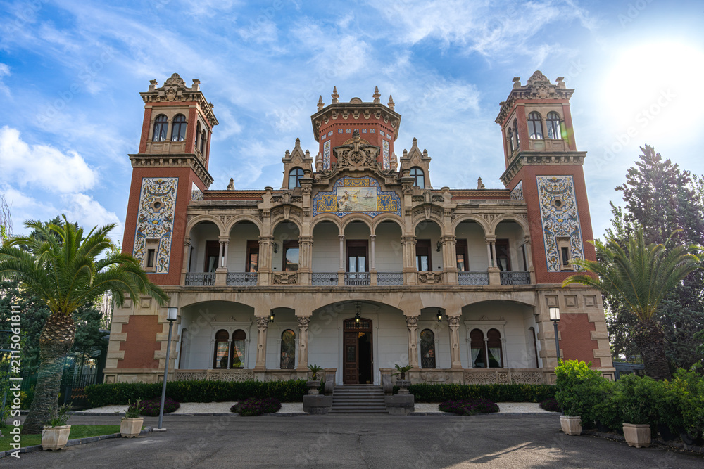 Fototapeta premium Palacio Larrinaga historic palace architecture in Zaragoza, Aragon, Spain