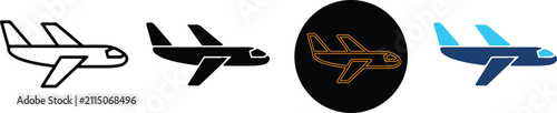 Four Distinct Styles Of Airplane Icon Design