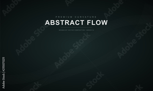 Konstfotografi Dark black abstract background vector illustration with glowing subtle wave curv