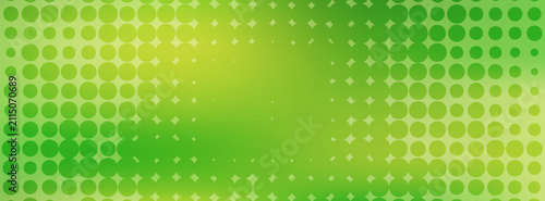 Abstract green gradient vector background with dynamic halftone circle dot pattern, vibrant lime glow effect for fresh modern banner and backdrop.