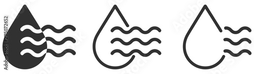 Canvas Print Quick Dry Icon Set Representing Water Evaporation Fast Drying Moisture Removal a