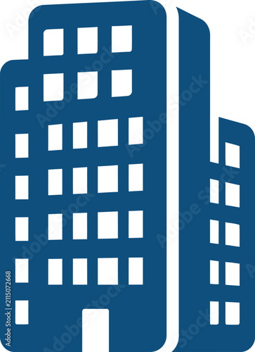 Vector icon of a tall skyscraper and building on white background