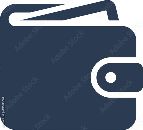 wallet icon symbol with bill on white background blue color vector illustration