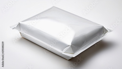 A Clean And Simple White Pillow Box Packaging With A Glossy Finish Presented Isolated On White Background