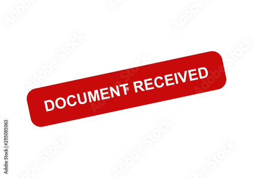 Red rectangular rubber stamp with the text document received isolated on a clean white background for office work isolated on transparent background