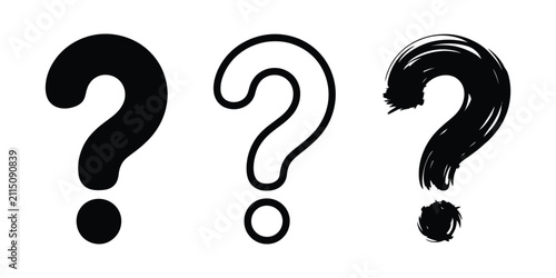 Cuadro en lienzo Multiple Question Marks Icon Set with Confusion, Uncertainty, Doubt and Frequent