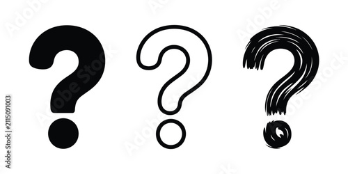 Quadro su tela Multiple Question Marks Icon Set with Confusion, Uncertainty, Doubt and Frequent