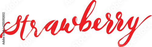 strawberry hand draw lettering