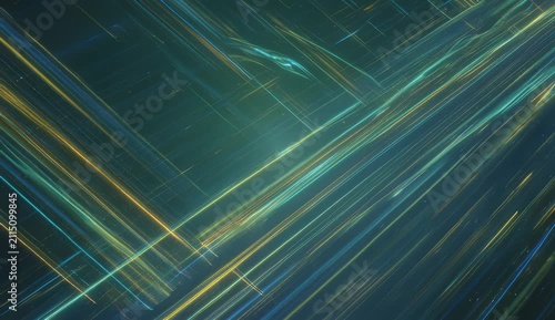 Abstract digital light streaks background. Glowing neon lines moving in dark cyberspace.