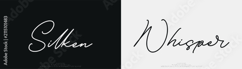 Konstfotografi Silken Whisper, Script luxury wedding alphabet letters font with tails