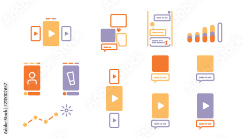 social media manager icon set