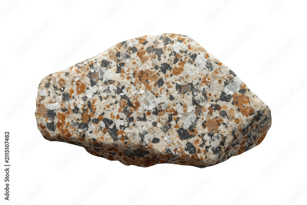Obraz premium Flat speckled granite rock isolated on transparent background