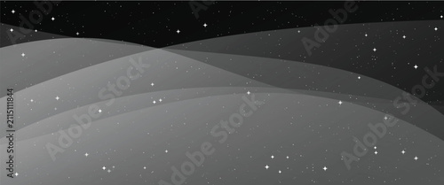 Fotografie Monochrome black and white night sky background with sparkling stars