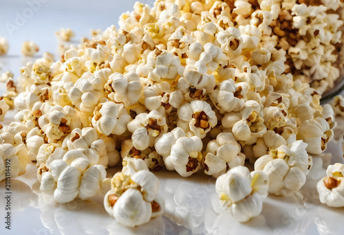 Fluffy white popcorn kernel...