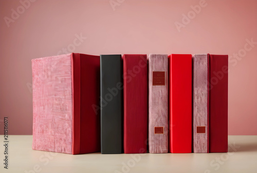 Row of various red and blac...