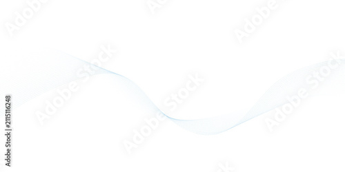 Abstract light blue wavy lines and serene ocean wave vector design with intersecting parallel lines, halftone particle mesh and clean empty space template