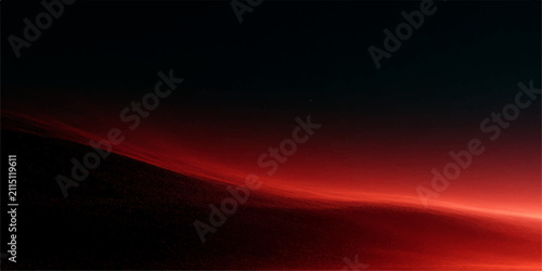 Fotografie Abstract fiery red wave of light flows across a dark, moody background, evoking a sense of dramatic energy and passion