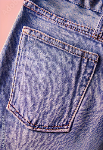 Blue denim jeans back pocke...