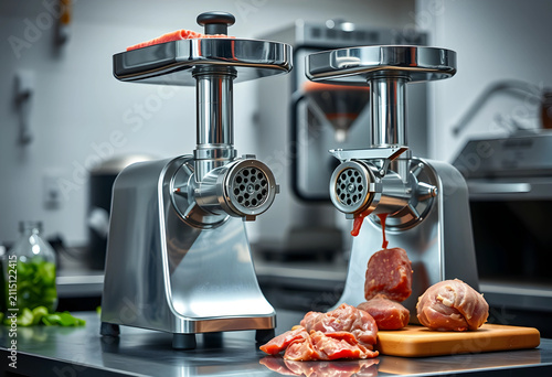 Two stainless steel meat gr...