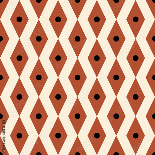 Seamless pattern with rhombus and circle