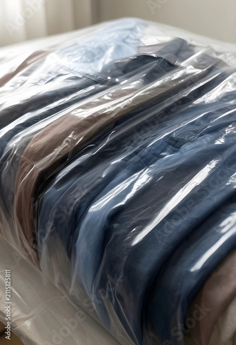 Freshly dry cleaned clothes...