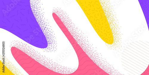 Obraz na plátne Abstract background with memphis style design elements