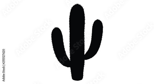 Obraz na płótnie Saguaro cactus plant in black silhouette desert
